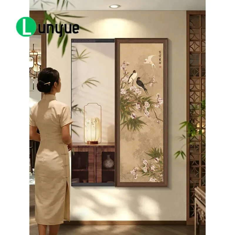 Song Aesthetic Hidden Full Length Mirror Push Pull Sliding Wall Mounted Invisible Dressing Mirror Space Saving Home Decor