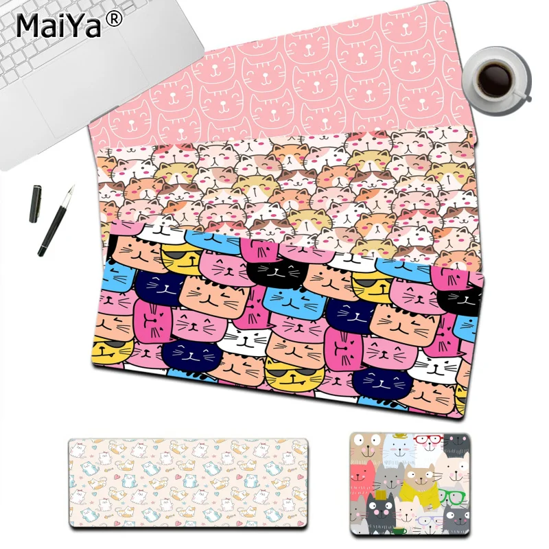 

Pink Cute Cat Mousepad Beautiful Durable Rubber Mouse Mat Pad Size For CSGO Game Player Desktop PC Computer Laptop