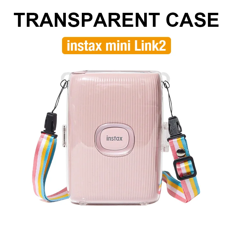 

Instax Mini Link2 Transparent Case Crystal Case Protective Case with Strap CAA42