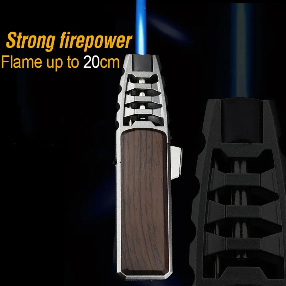 2022 Kitchen BBQ Cigar Big Jet Flame Lighter Fire Torch Outdoor Camping Powerful Straight Bluefire Butane Gas Cigarette Lighter