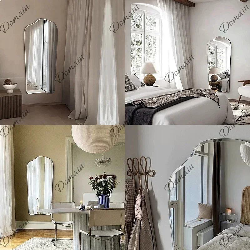 81 N Italian Modern Minimalist Frameless Floor Mirror Full Length Wall Mounted Dressing Mirror