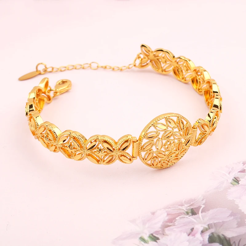 سوار إيطالي مطلي بالذهب 24k للنساء ، عربي ، دبي ، مجوهرات الزفاف ، سوار معصم للمناسبات ، إكسسوار للحفلات ، حلية إيطالية