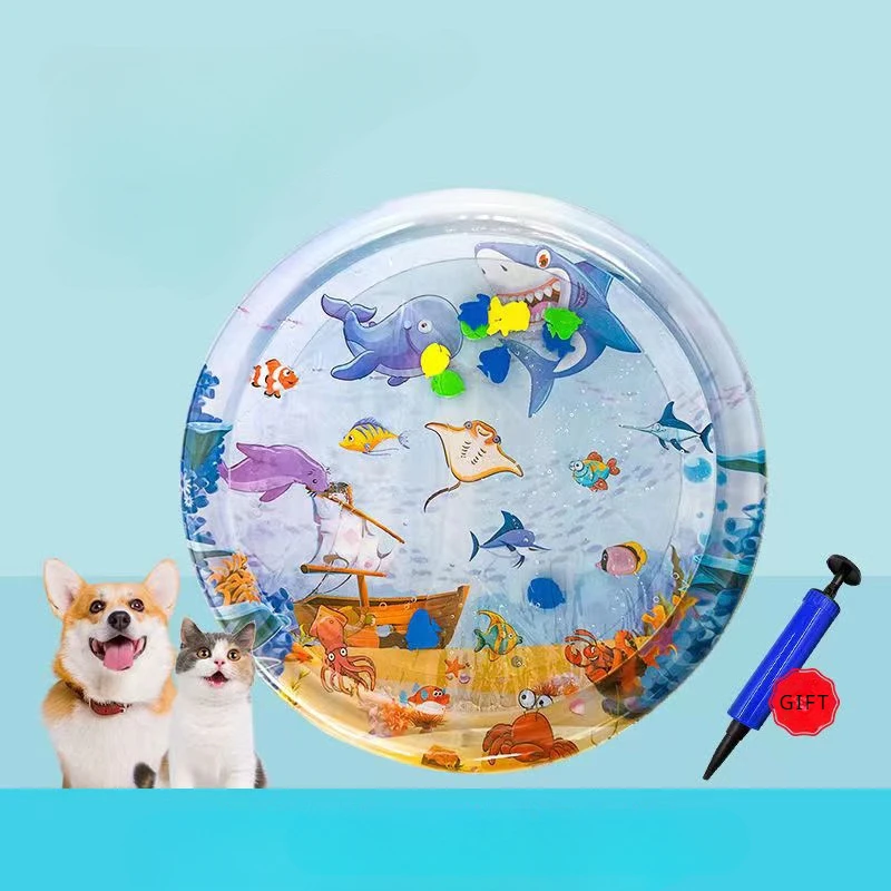 Cat Water Mattress Thickened Inflatable Pet Water Bed Cushion Sleeping Square Mat for Puppy Dogs Cats Pet Toys 65cm Cooling Bed