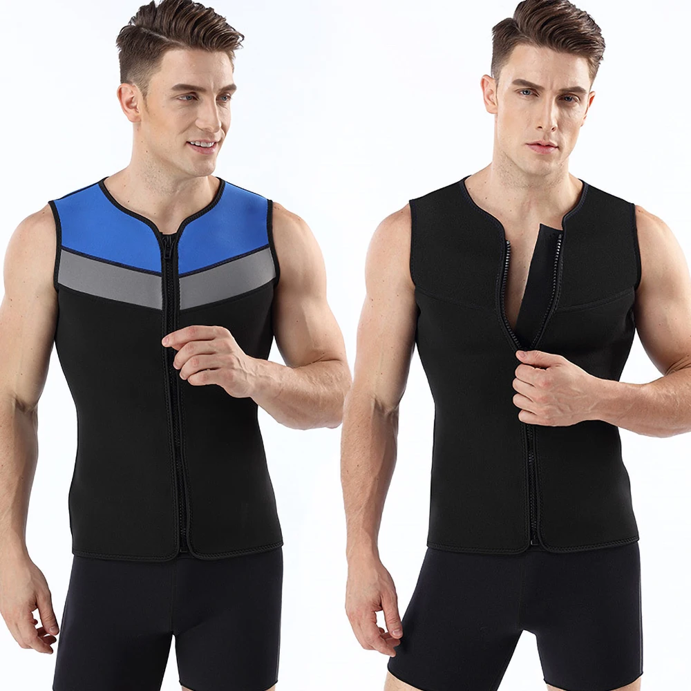 Men's Diving Vest Jacket 5MM Sleeveless Split Diving Suit Top Sun Protection Keeping Warm Swimming Surfing Snorkeling Clothes