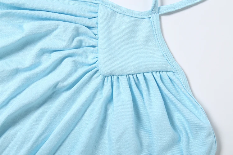 Sisterlinda Modisches Rückenfreies Tanktop für Damen, Sexy Halter-Top mit Bandagen, Gerafftes Patchwork-Design, Einfaches Midnight-Party-Streetwear-Clubtop – Detail 9