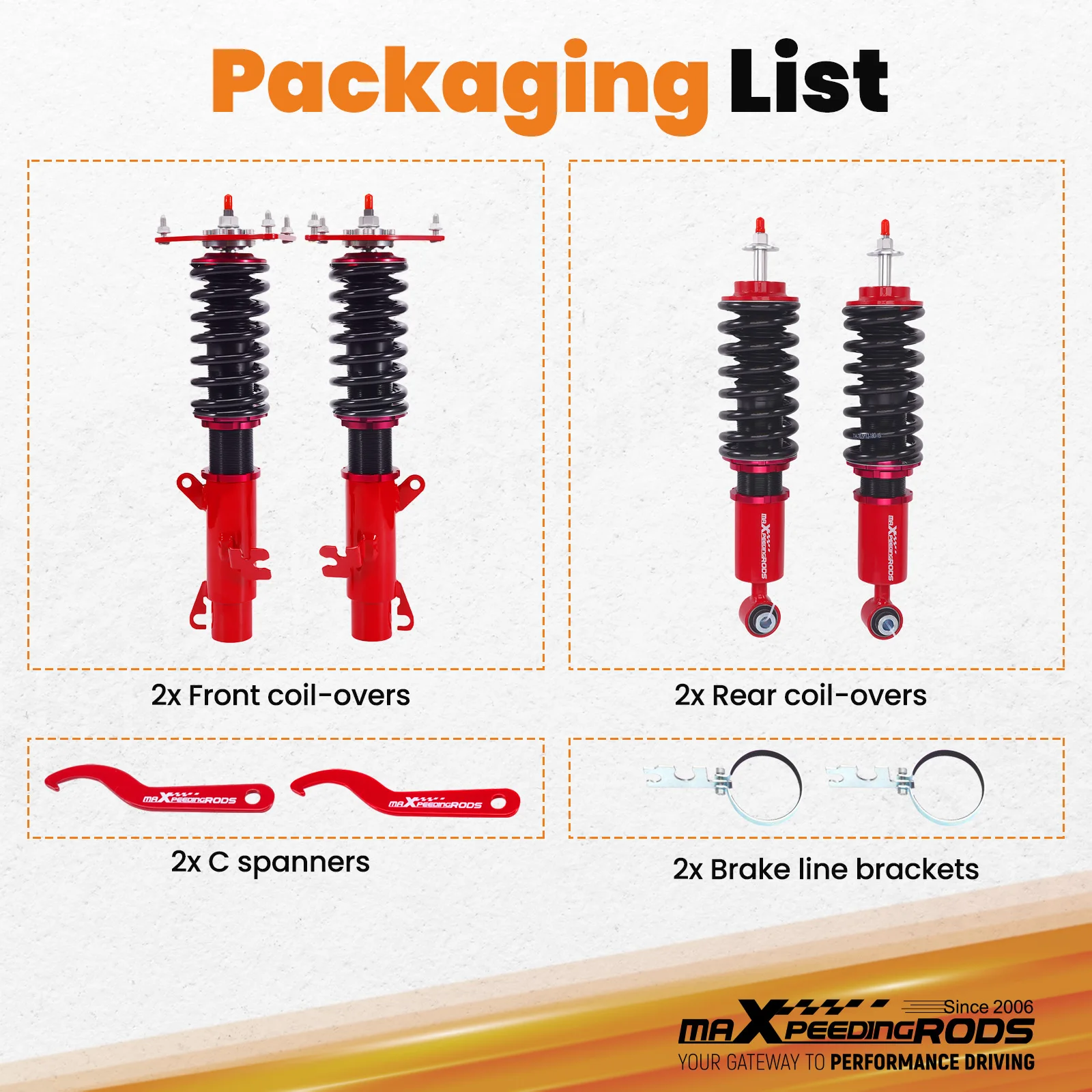 24 Levels Damper Coilovers Lowering Kit for Mini Cooper R50 R53 2001-2006