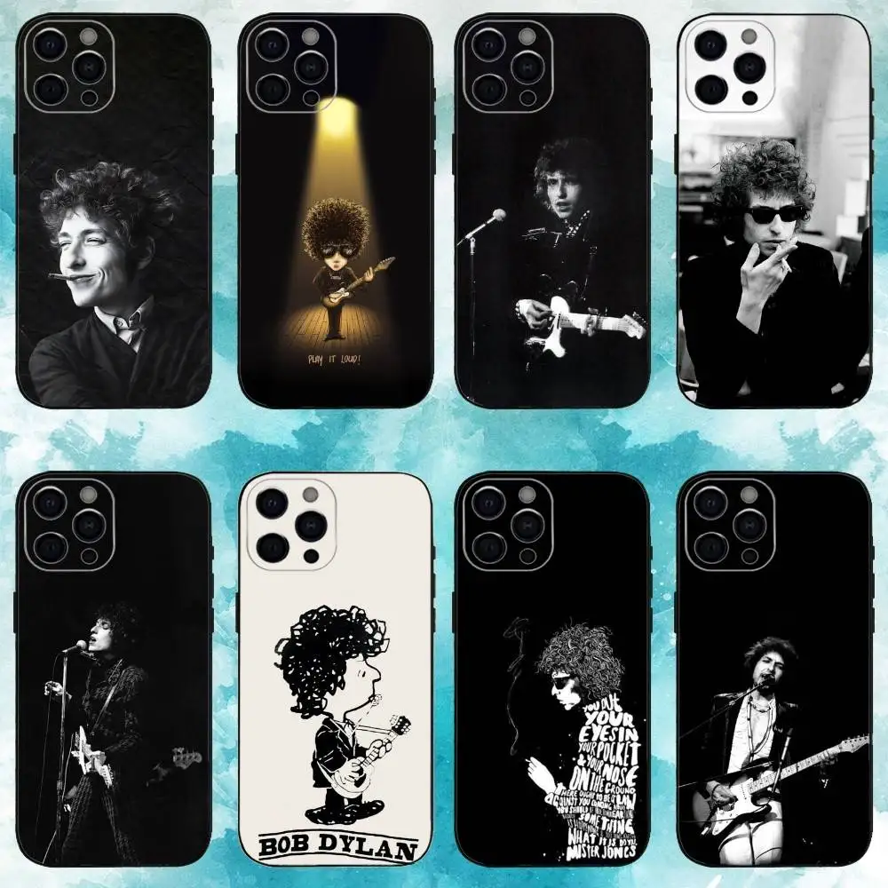 

Bob D-Dylan Singer Phone Case For iPhone17,16,15,14,13,12,11 Plus,Pro Max Soft Black Cover