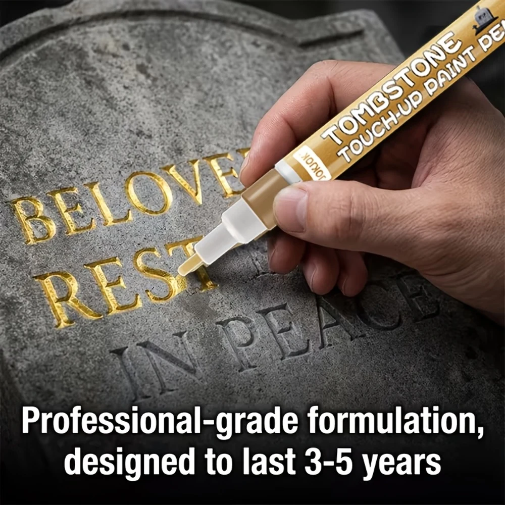 Professional-Grade Tombstone Repair Touch-Up Pen, Anti-Fading And Anti-Aging, Epitaph Repair, Renovation of Monument Inscription