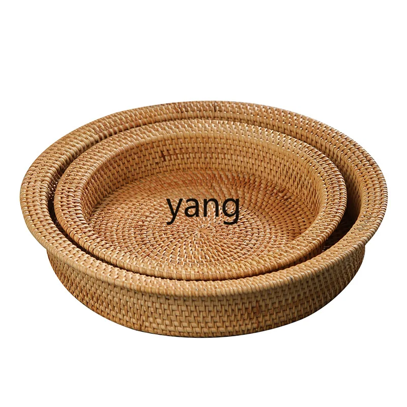 

LTT rattan fruit plate creative household snack basket bamboo fruit plate