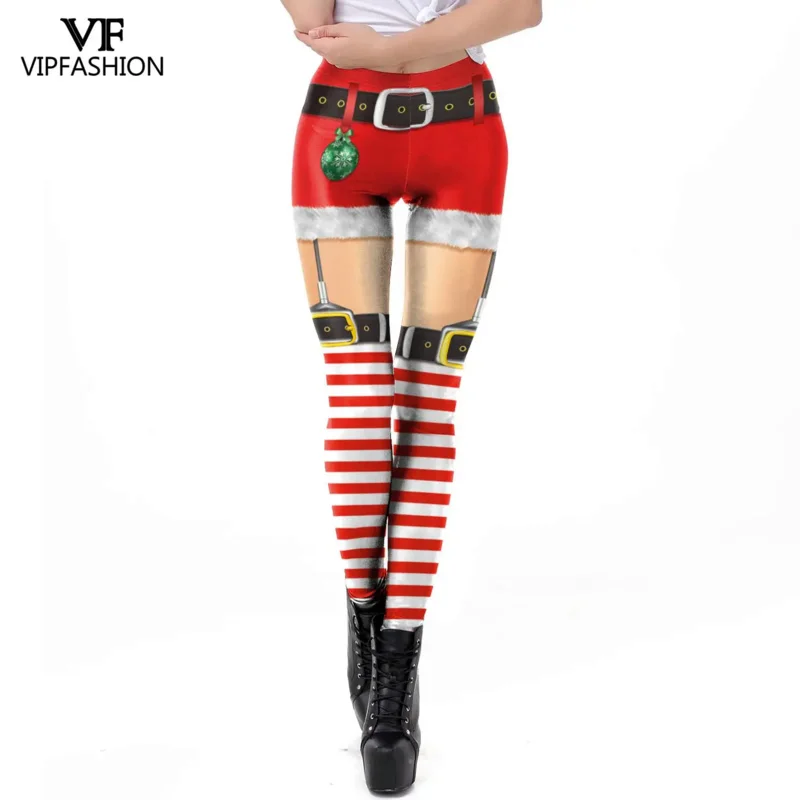 Vip moda legging de natal para mulher impressão digital 3d sexy collants costura meados de cintura calças de treino festa de natal cosplay calças