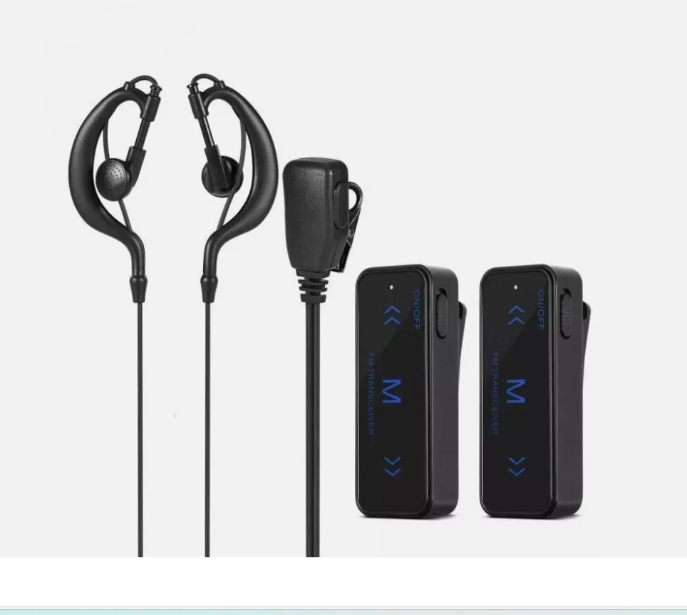 미니어처 워키토키, 양방향 라디오 트랜시버, 이어피스 헤드셋, 귀마개, USB 충전, 3W 400-470MHz, 2 개
