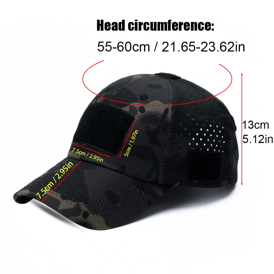 1/2pcs New Men Camouflage Baseball Cap Breathable Sunscreen Hat Outdoor Sports Hunting Hiking Camping Beach Fishing Sun Hat, image 6