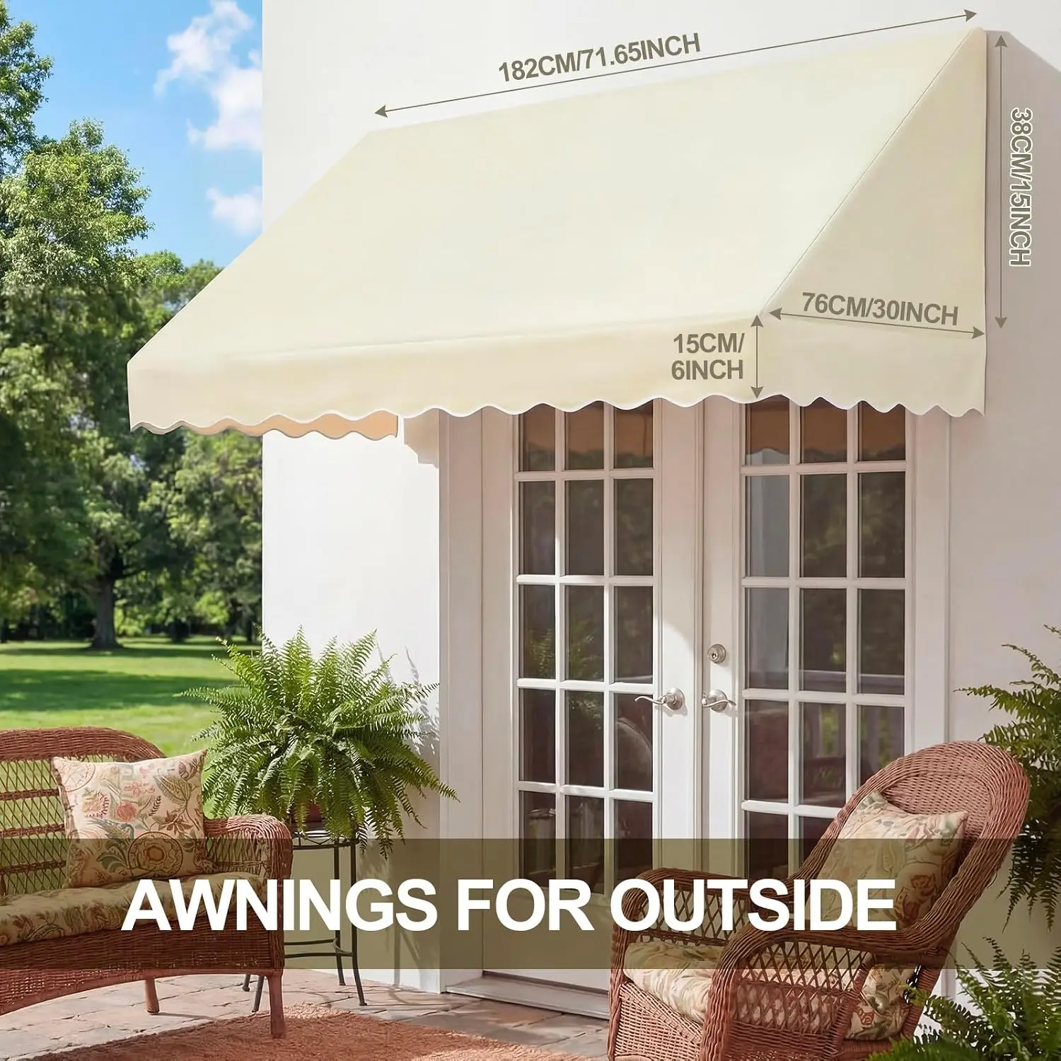 6ft Door Window Awning 71.65