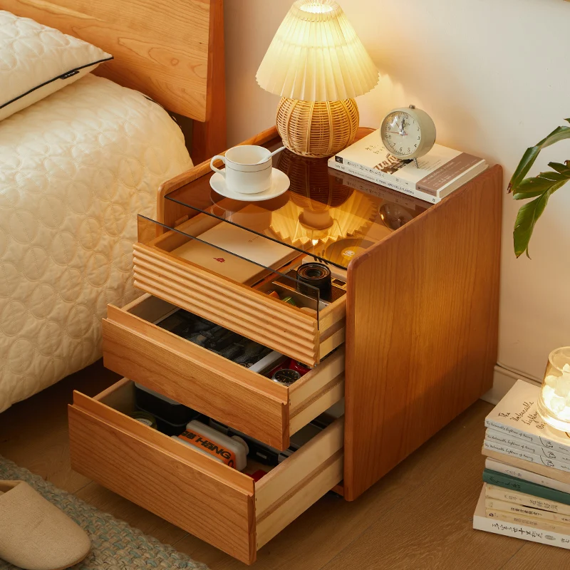 Bedside cabinet, household small ultra narrow mini storage cabinet, modern and simple bedroom narrow edge seam cabinet