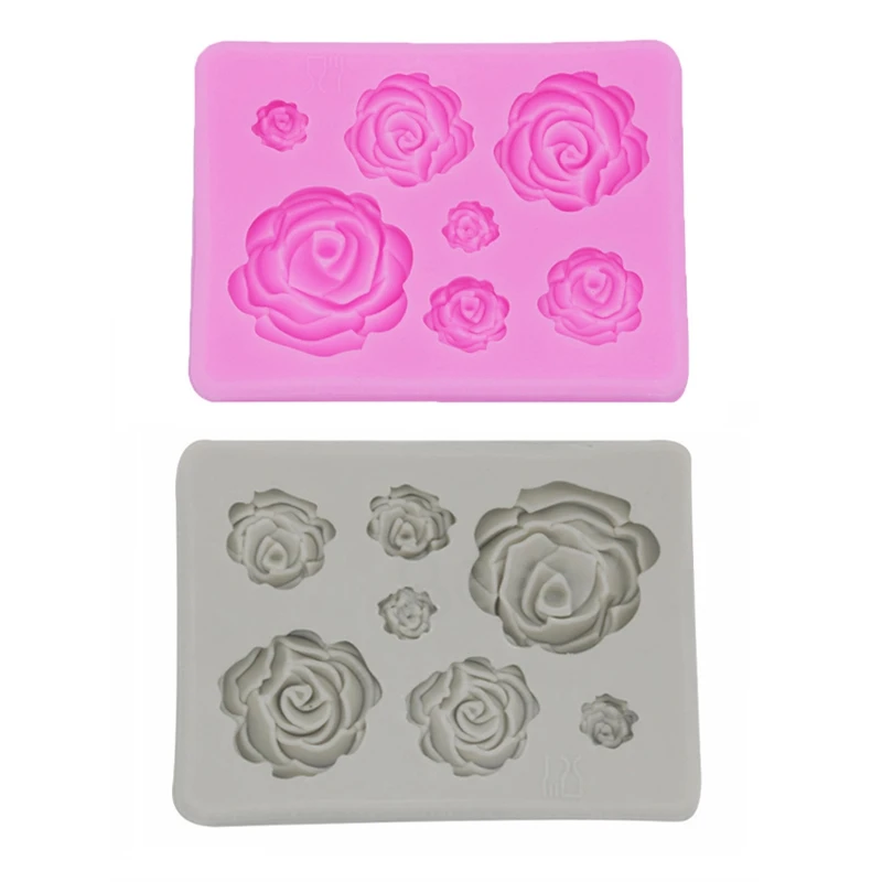 

Rose Flower Silicone Cake Moulds FondantI Ice Cream Chocolate Molds DIY Handmade Soap Mold Silica Gel Flower Cake Baking Mould