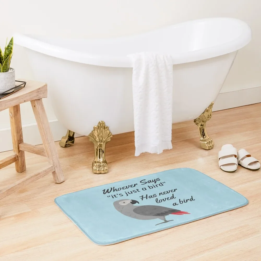 Just A Bird - African Grey Parrot Bath Mat Bathroom Carpet Set Carpets For Bathroom Mat