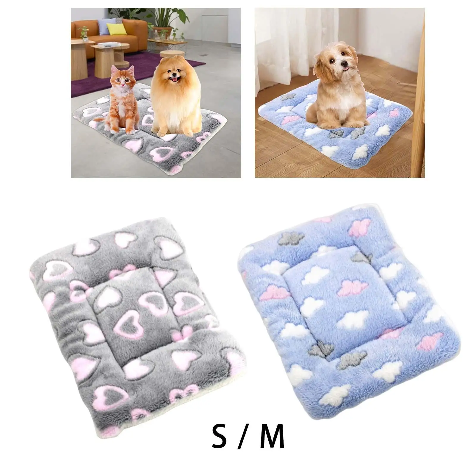 Dog Bed Mat Washable Kitten Cushion Fleece Pet Sleeping Bed Mats Cat Bed Mats for Rabbit Sleeping Puppy Kitten Cats Small Dogs