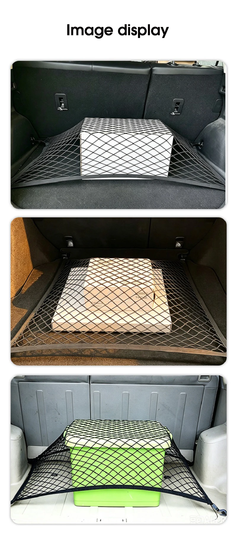 TazerApex Universelles Kofferraumnetz Elastisches Gepäcknetz Frachtorganizer Aufbewahrung Nylon-Netzgewebe Dehnbares Auto-Innenraumnetz – Detail 8