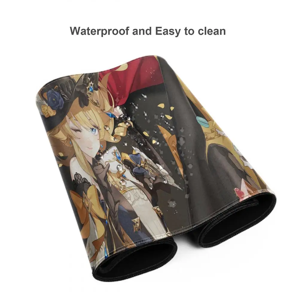 Matras bantalan Mouse Game Genshin dengan bantalan Mouse Pad Pad Mousepad benturan Navia Game dengan bantalan Aksesori Gaming Prime alas Keyboard XXL