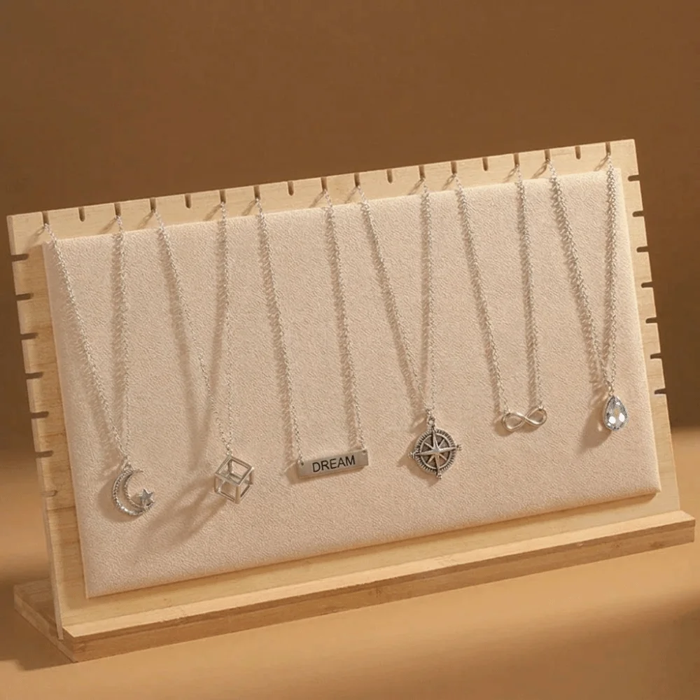 

Multi-Functional Jewelry Display Stand Solid Wooden Portable Earrings Shelf Creative Earrings Storage Necklace Hanging Rack