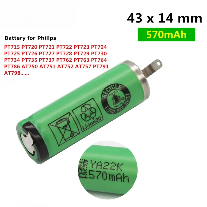 1pce 570mAh Shaver Battery for Philips PT715 PT720 PT725 PT730 PT735 PT737 AT750 AT798 AT791 AT757 AT752 PT786 PT764 PT763 PT791