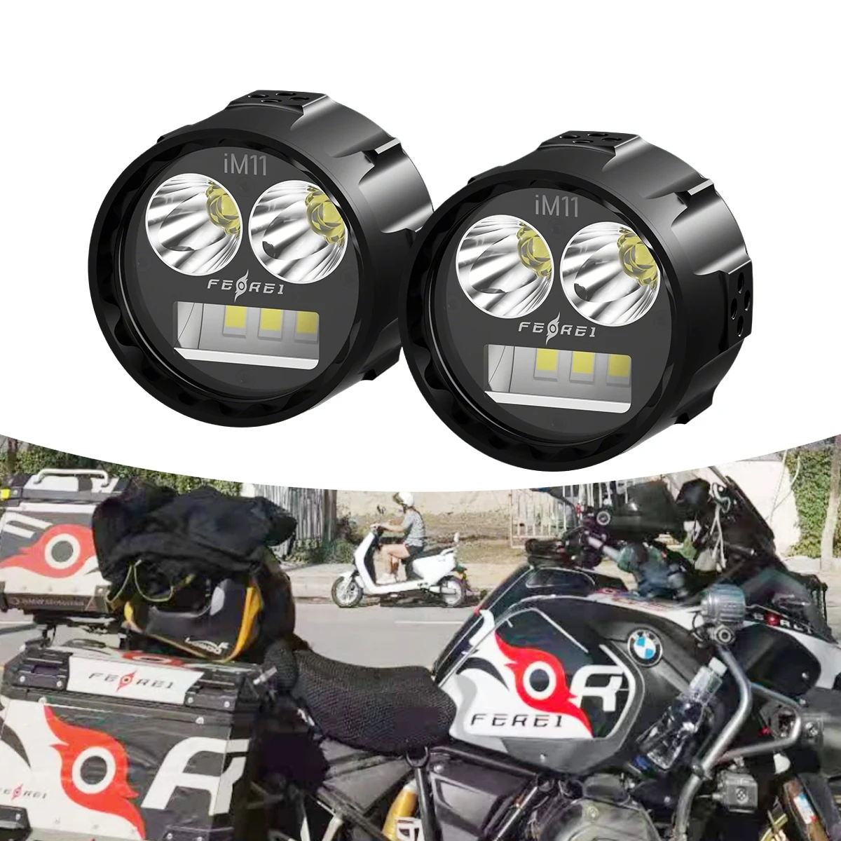 STLF Ferei Small Fog Lights  Faros Led Para Motos  Auxiliary Driving Lights Waterproof Compact for  1250GS /1200GS  Motorcycl