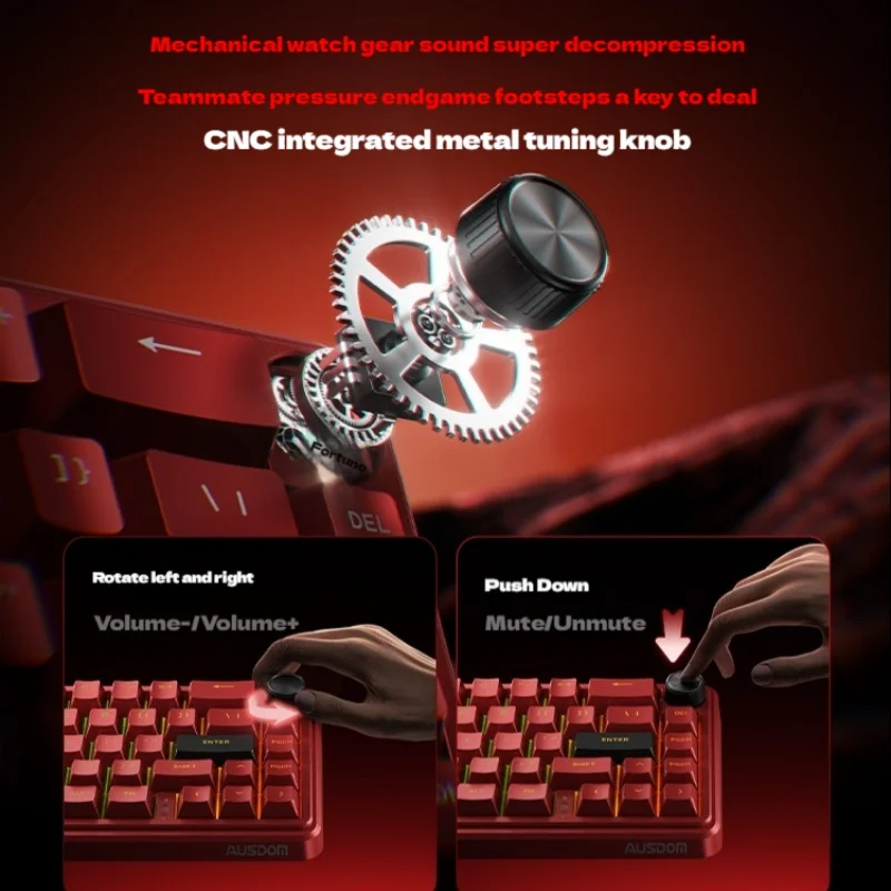 Ausdom Zeus68 Magnetic Axis Mechanical Keyboard 8000hz Rgb Rt0.005 Full-Key Rollover Quick Response Gaming Keyboard Gift