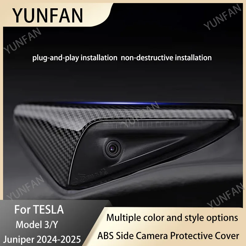 

For Tesla Model 3 Y Side Camera Carbon Fiber ABS Protection Cover For Tesla Model 3 Model Y Car Accessories