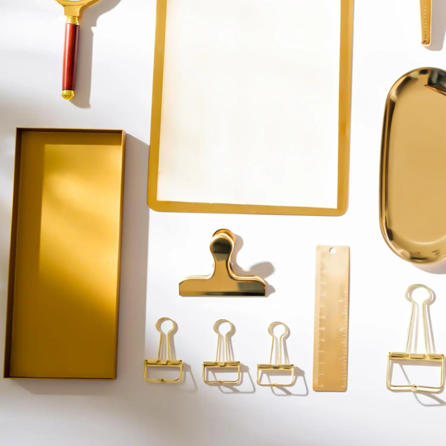 Goldene Chip-Clips, 3 Zoll breite Notizbuch-T-Clips aus Edelstahl und Messing, robuste Lebensmittelbeutelklammer, Vintage Retro Scharnierklammer – Detail 5