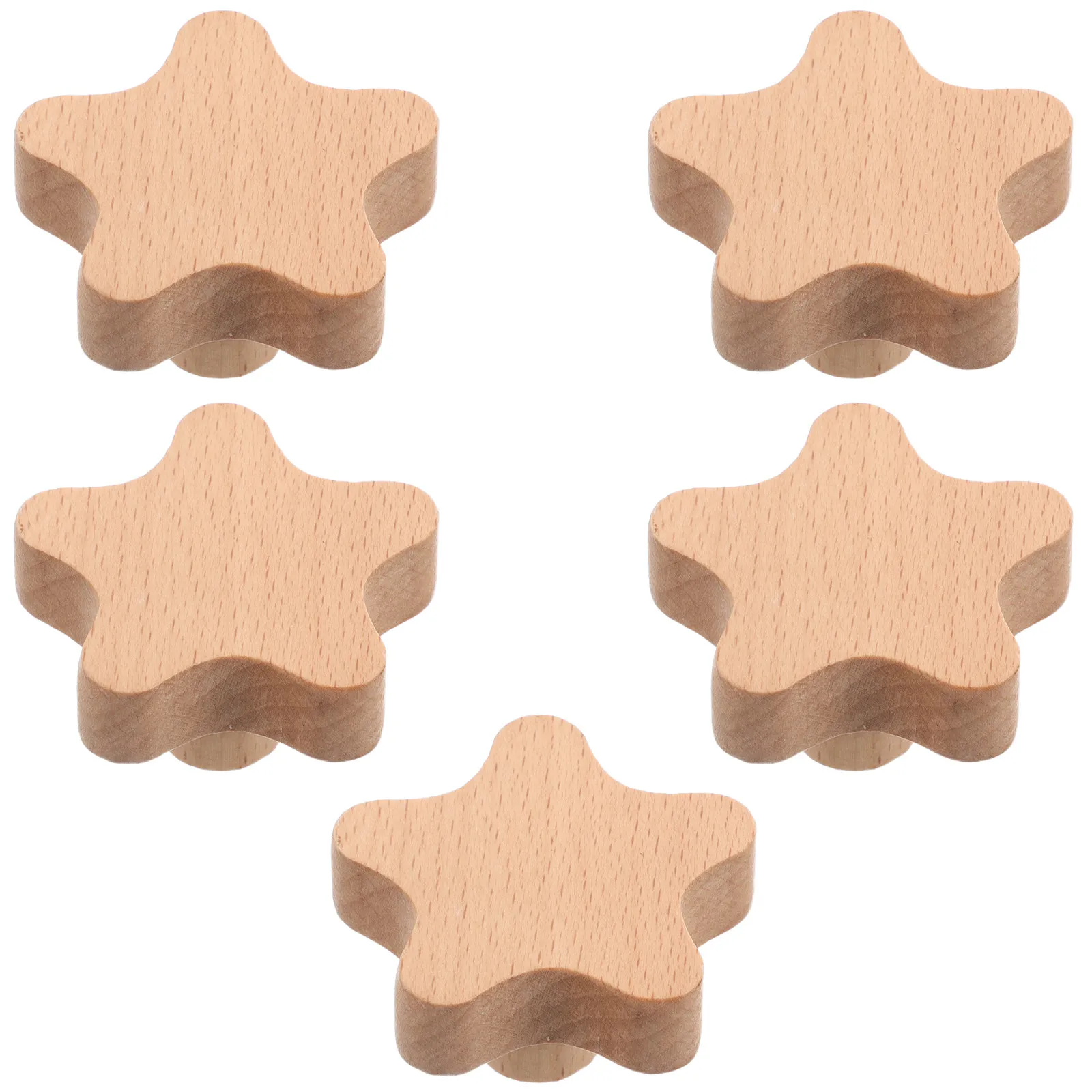 5Pcs Wooden Wall Hat Hooks Creative Star Shape Adhesive Hanging Hats Bags Towels Coats Decorative Wall Mounted Hooks view 2