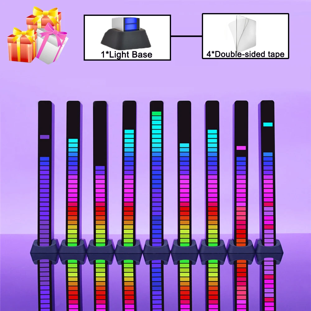 RGB Pickup Light Voice-Activated Music Rhythm Light Wireless Controlled With Memory Function For Computer Car Atmosphere Light