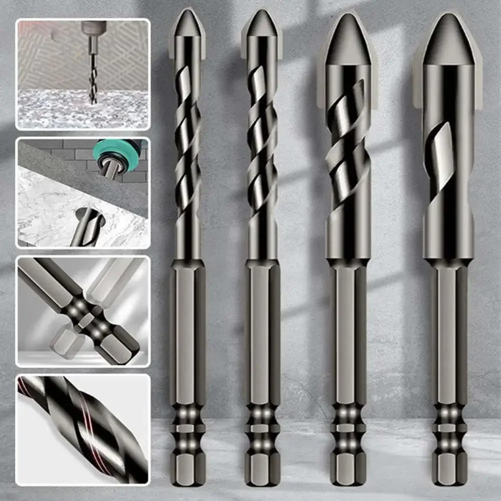 Eccentric Drill Tilted Head Eccentric Drill Ceramic Triangular Drill Bit 6mm 8mm 10mm 12mm Drilling Hole Machinery Accessory