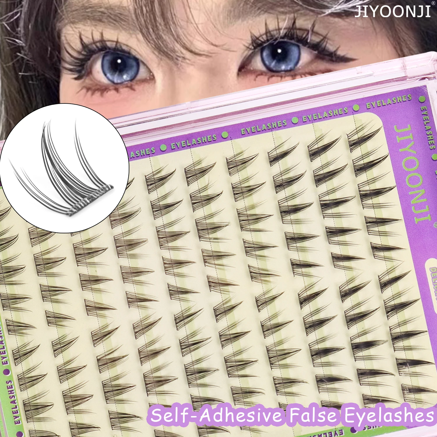 100 Pcs Self-Adhesive Cluster Sunflower Cartoon False Eyelashes Natural Simulation Dense on Camera