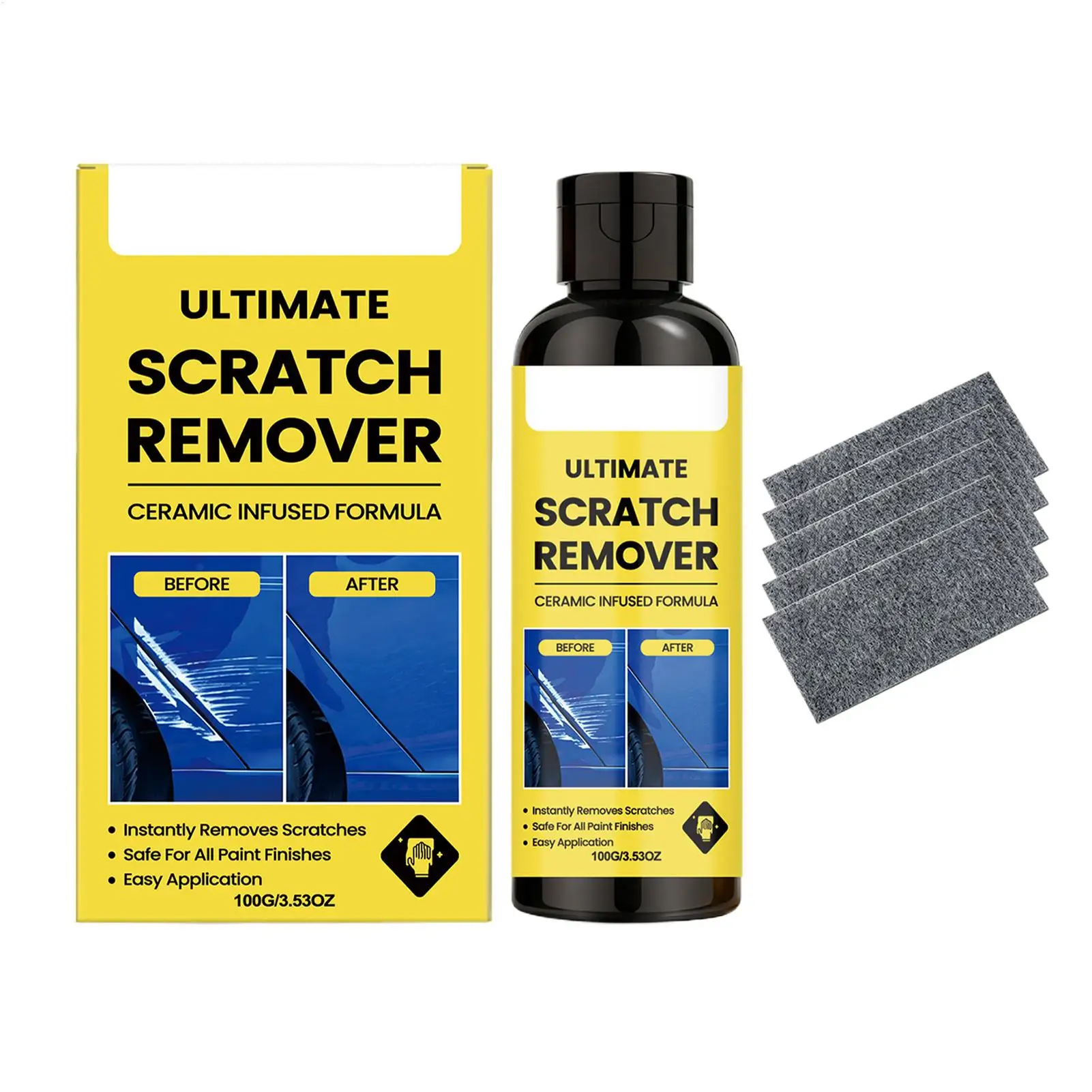 Scratch Remover for Cars 100g Polishing Wax Compound Eraser for SUV Sedan Paint Restoration Long Lasting High Gloss Home Shop