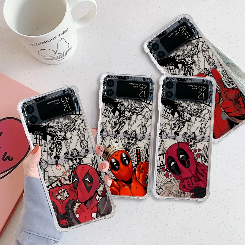 phone Cases for Samsung Galaxy Z Flip 5 case Z Flip 6 4 ZFlip 5 zflip Flip Flip4 Airbag funda Cover Marvel Deadpool Movie Mutant