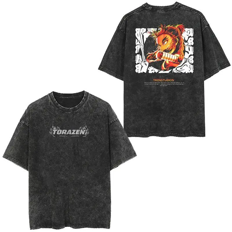 

Футболка унисекс Bleach Ichigo Kurosaki Vasto Lorde 2026 летняя, хлопковая, винтажная, с эффектом потертости, оверсайз, в стиле стритвир, аниме