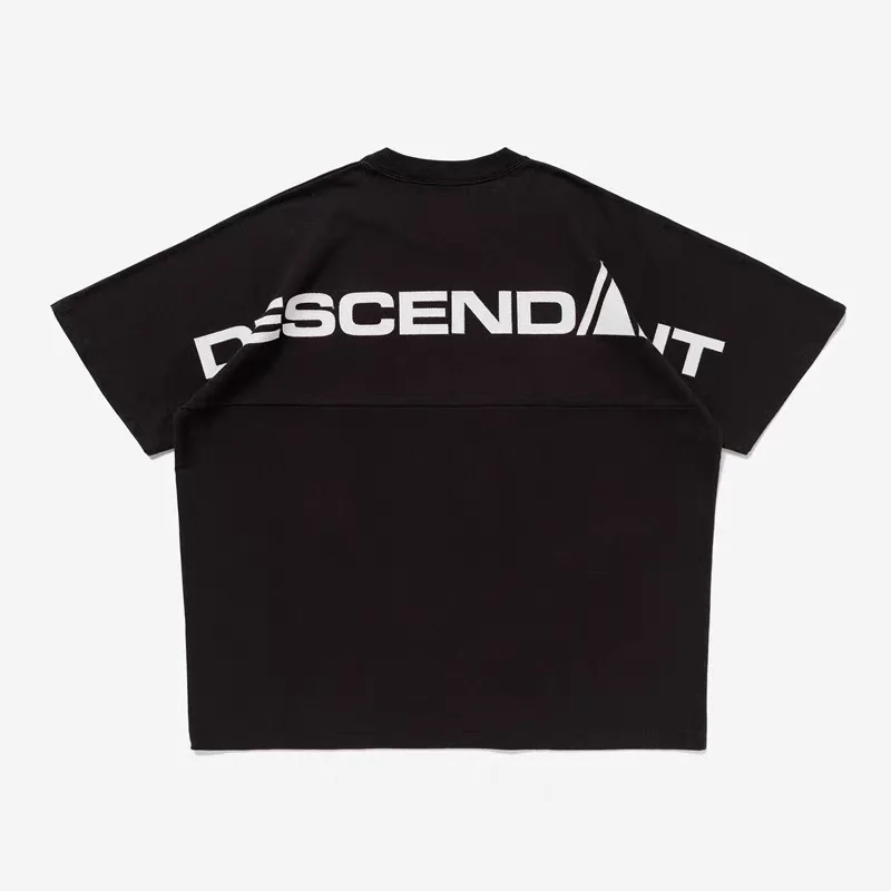 DESCENDANT Bat Sleeve Back Patch Loose Men's Short Sleeved T-shirt 25SS New Arrival