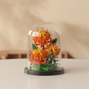 MOC Eternal Bouquet Micro Building Blocks Flower Model DIY Home Desk Plant Decoration Assemble Brick Toys For Children Gift 34