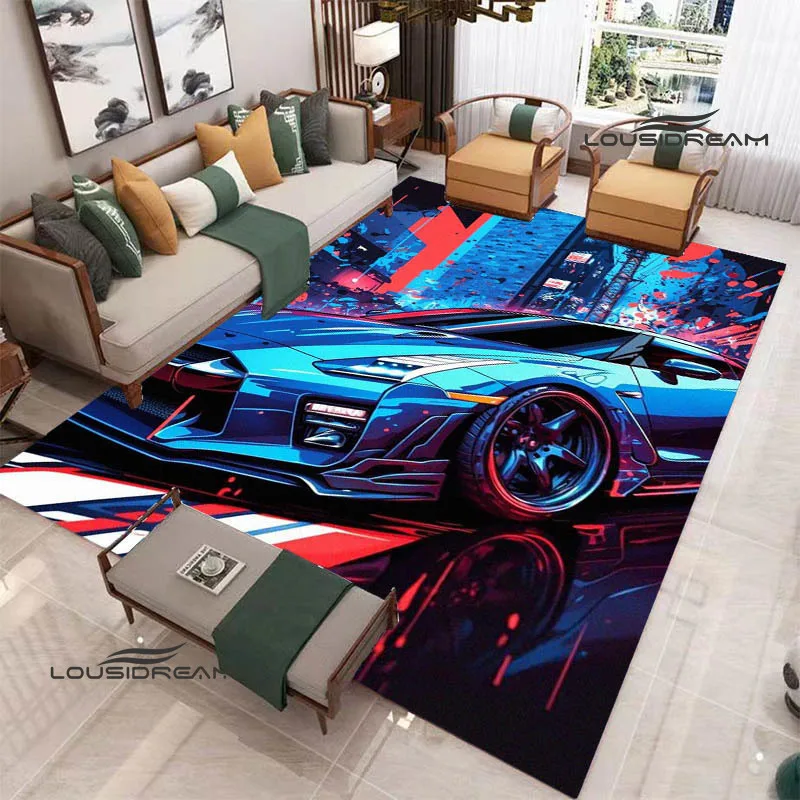 GTR racing retro printed carpet living room bedroom carpet balcony bathroom non-slip door mat photography props birthday gift