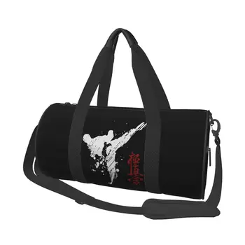 Kyokushin Karate Gym Bag Portable Sports Bags with Shoes Swimming Design Handbag Retro Fitness Bag For Male Female