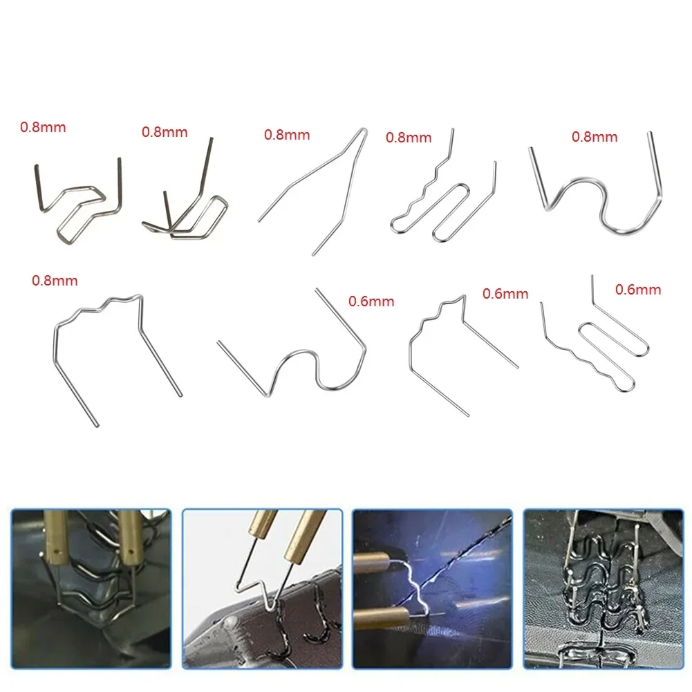 

100 шт. 0,6/0,8 мм горячий степлер скобы для сварщика пластика автомобильный аппарат для ремонта пластика сварочная проволока инструменты для ремонта автомобильного бампера
