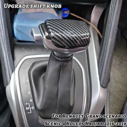 ABS Carbon Fiber Dipping Gear Shift Knob Lever Shifter For Renault Koleos Kadjar 2016 2017 2018 Grand Scenic 4 2019 Accessories