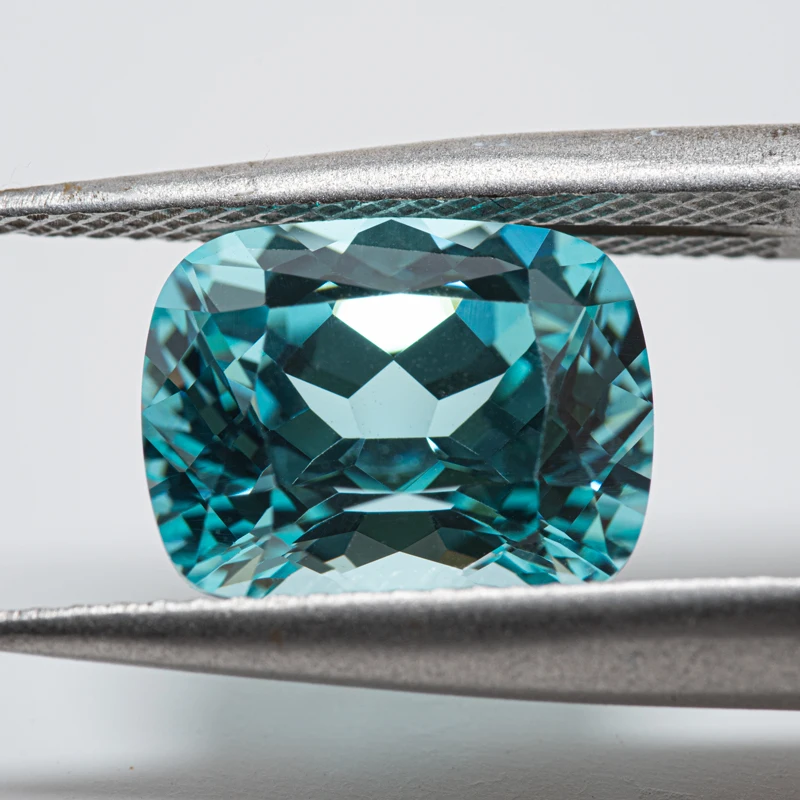 Lab Grown Paraiba Rectangular Cushion Cut Charms Gemstones Extremely Shiny Quality Charms DIY for Jewel Making  AGL Certificate