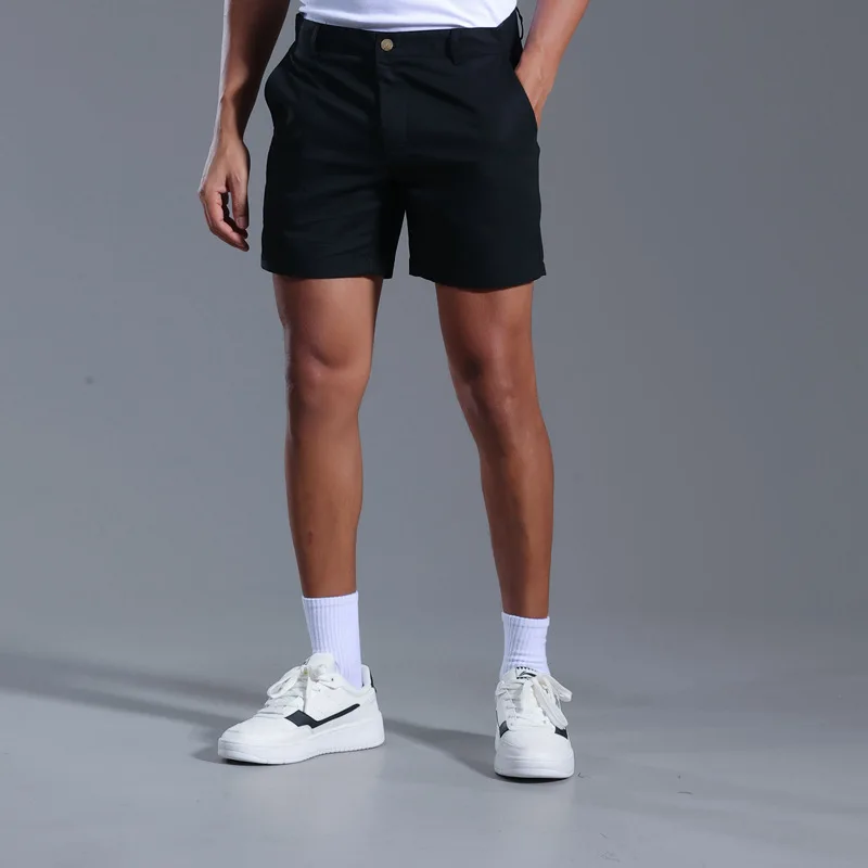 Office Casual Spring/Summer Men'S Shorts Solid Color Linen Shorts Pocket Button Design Pants Versatile Trendy Pants