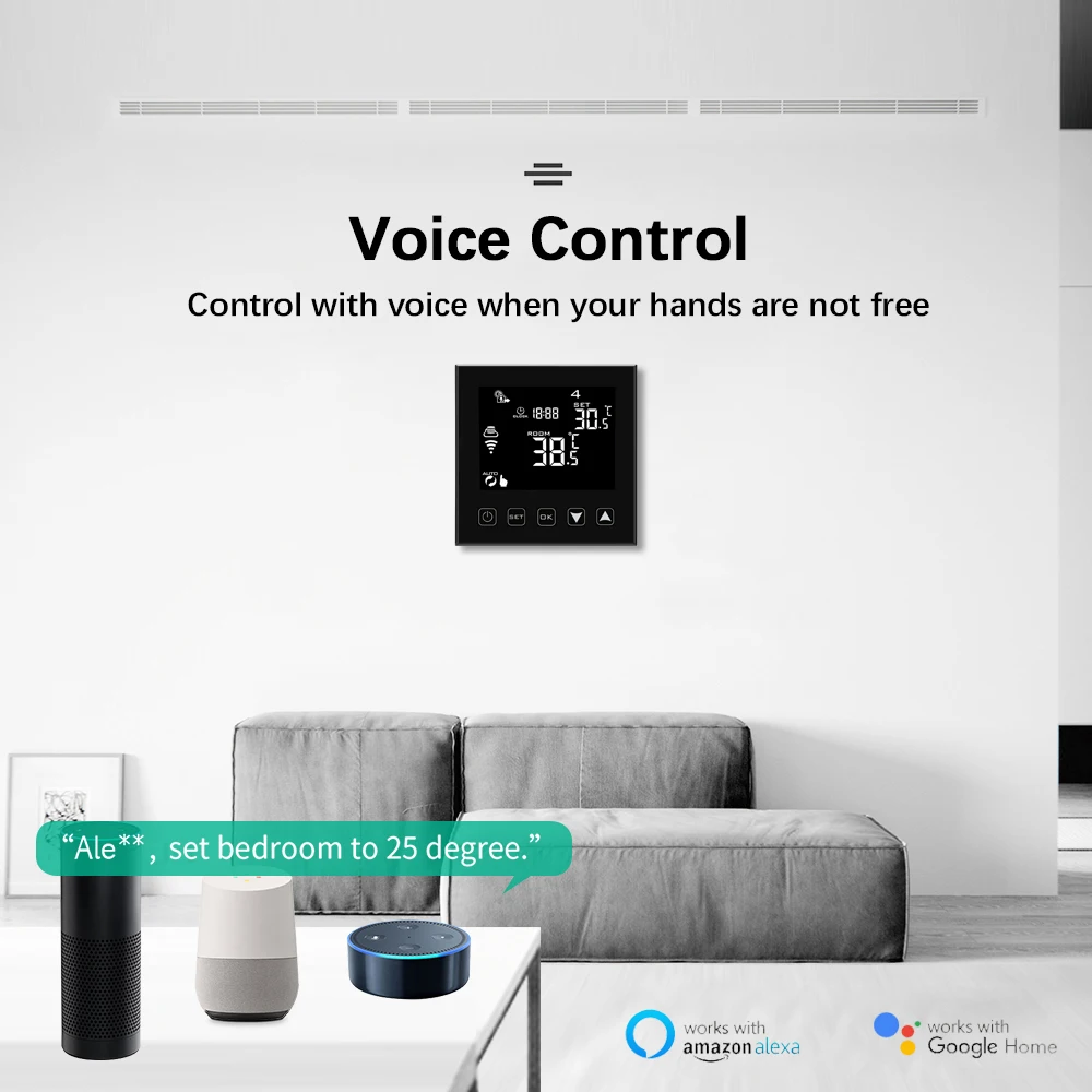 Termostato de calefacción eléctrica con Control Digital inteligente, interruptor de temperatura, Sensor de termómetro, LCD, calefacción de suelo