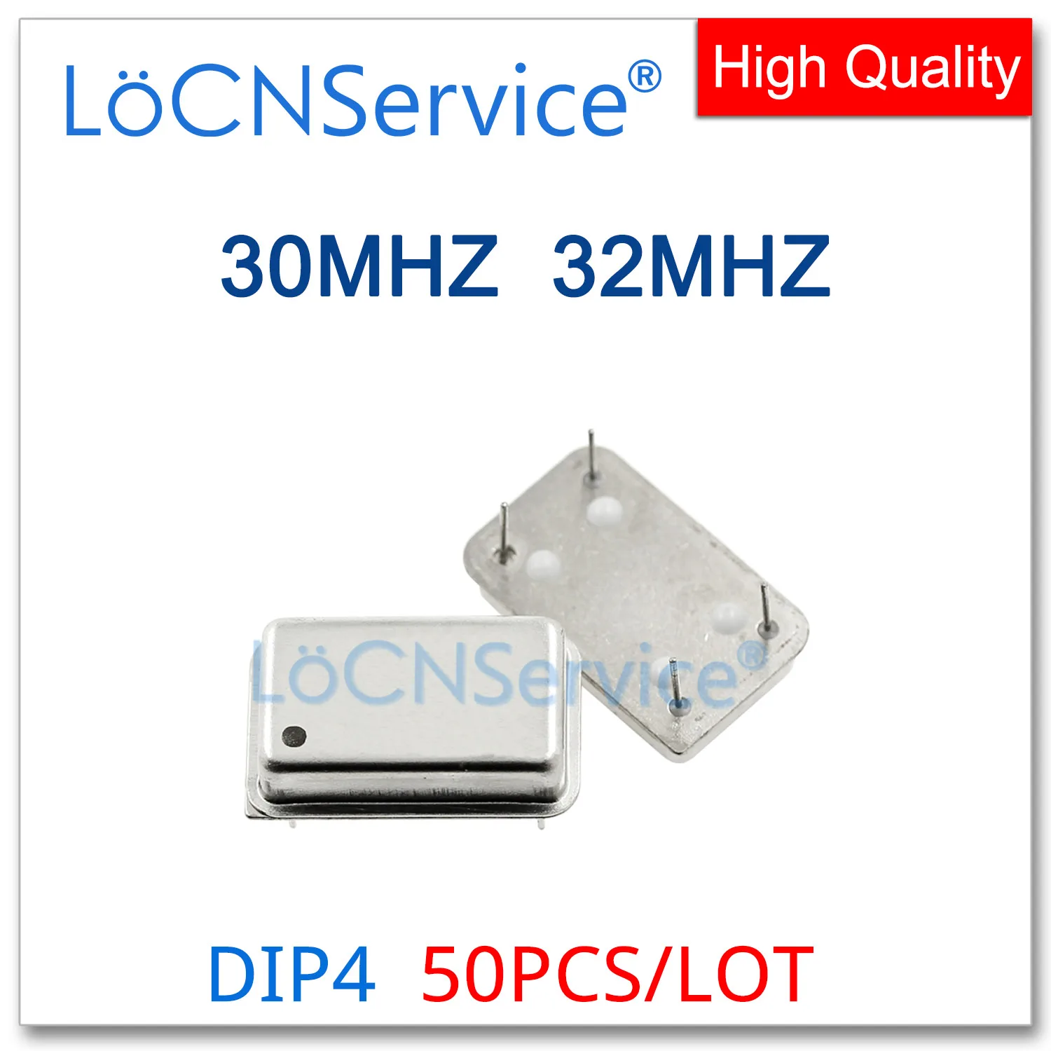 50PCS 30MHZ 32MHZ Crystal Oscillator Active Crystal OSC DIP-4 Rectangular Full Size 30M 32M 30.0MHZ 32.0MHZ Resonator DIP