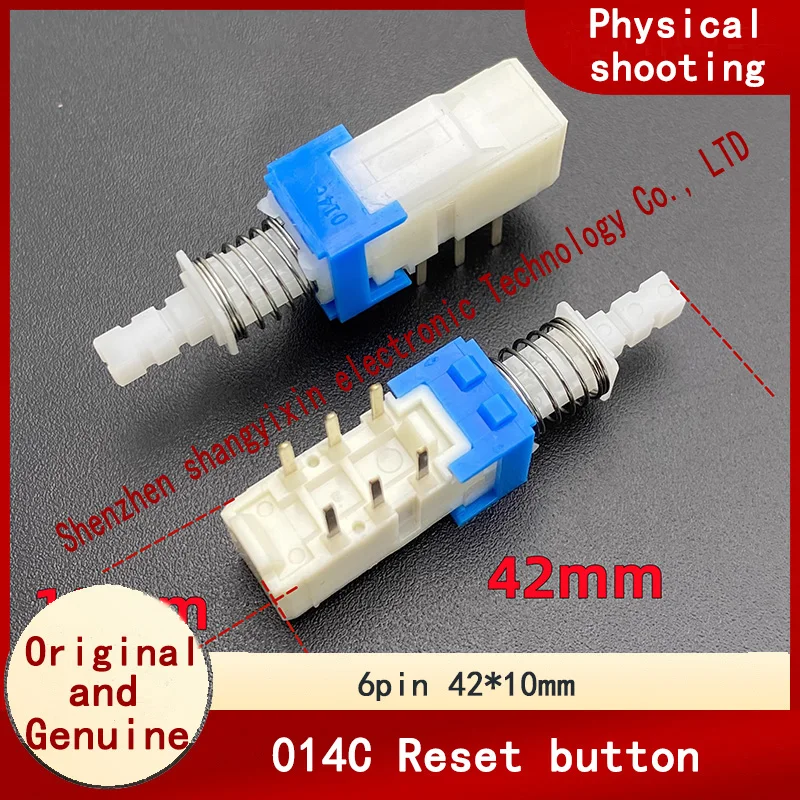 Original 014C automatic rebound lockless reset switch Double row 6-pin power button self-playing straight keyboard key button