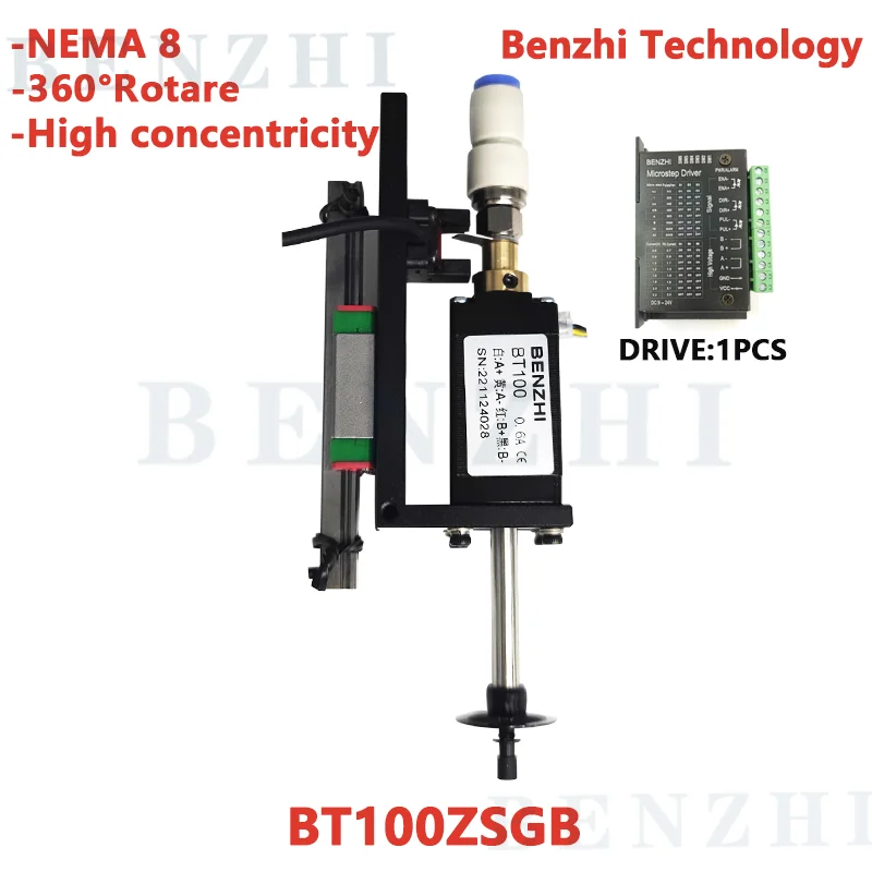 BT100 SMT HEAD Nema8 hollow shaft stepper for pick place head SMT DIY mountor 5mm special connector nozzle rotary joint