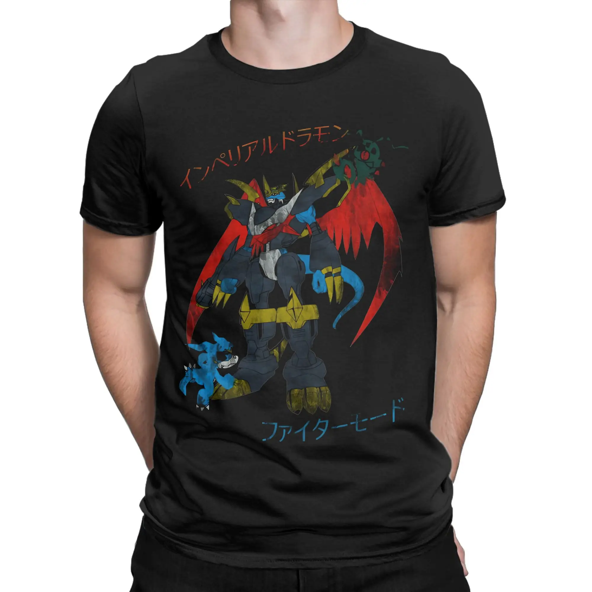 Men Women Imperial Dragon in Fighter Digital Monster Digimon Shirt Cotton Graphic Printed T-Shirt Clothing Outfits