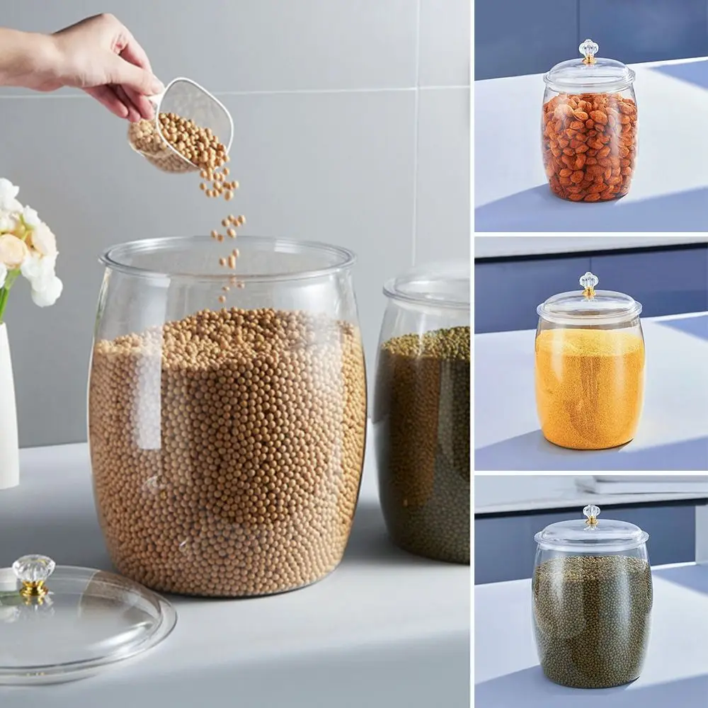 Durable Insect-Proof Transparent Bucket Moisture-Proof Wide Mouth Rice Storage Bucket Household Food Grade Canister Jar Kitchen
